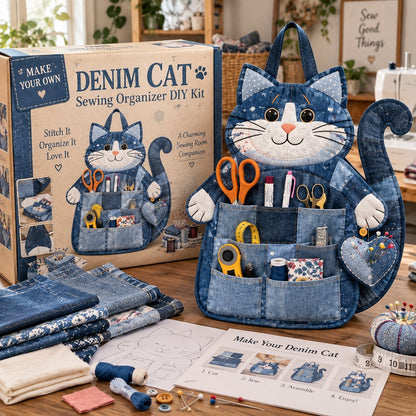 🐾 Make Your Own Patchwork Animal Sewing Organizer Diy Kit – Quilted Craft Room Tool Holder With Pockets