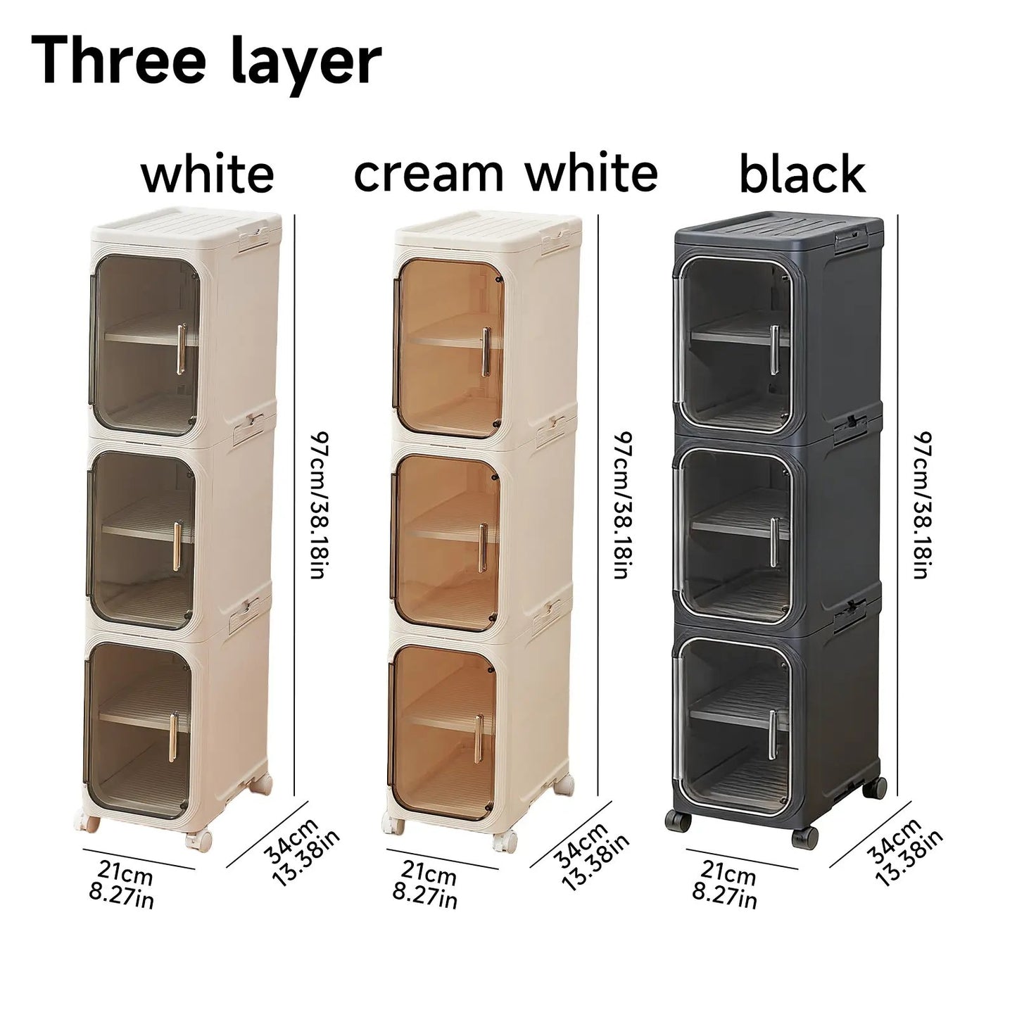 4-Tier Slim Plastic Storage Cabinet