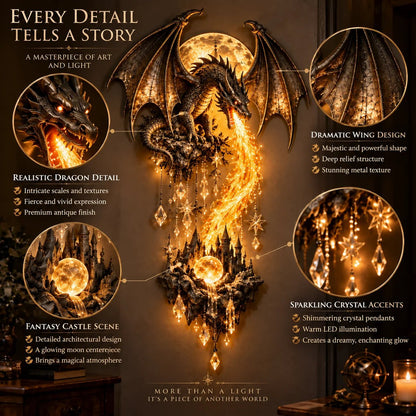 🔥😍🔥  49% Off – 🐉 Dragonfire Moonlight Wall Lamp | Enchanted Fantasy Castle Decor 🌙