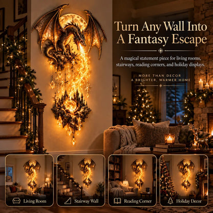 🔥😍🔥  49% Off – 🐉 Dragonfire Moonlight Wall Lamp | Enchanted Fantasy Castle Decor 🌙