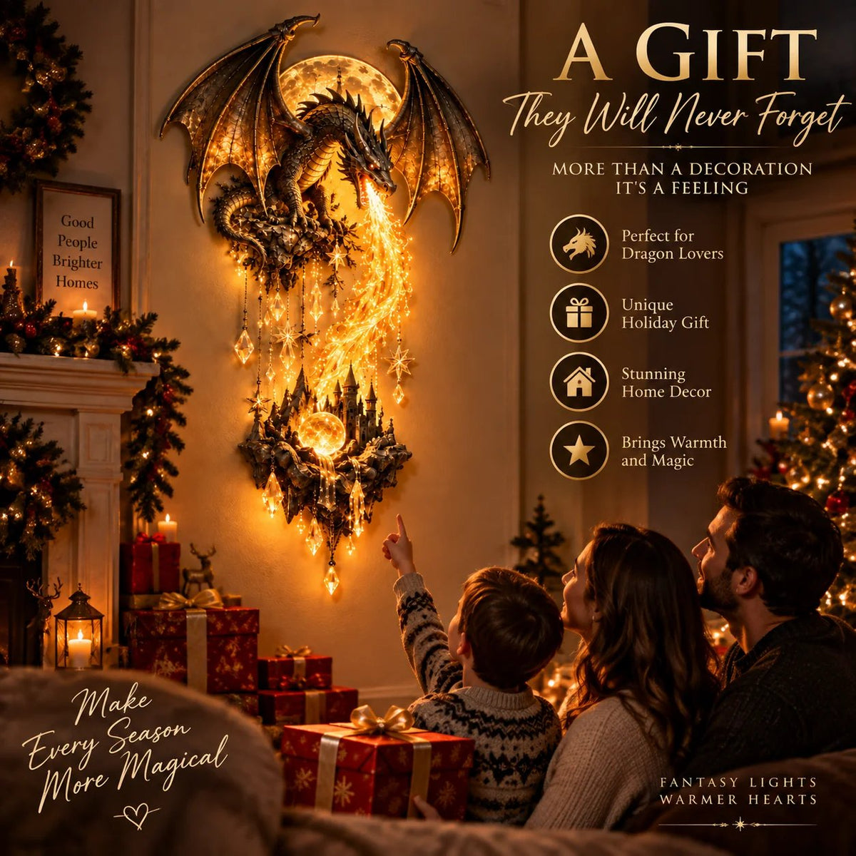 🔥😍🔥  49% Off – 🐉 Dragonfire Moonlight Wall Lamp | Enchanted Fantasy Castle Decor 🌙