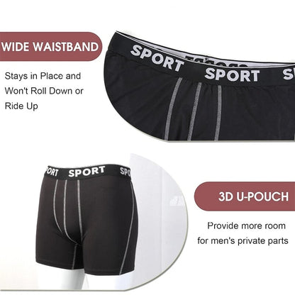 5 Pack Men's Letter Tape Boxer Brief, Casual Comfy Breathable Underwear for Daily Wear