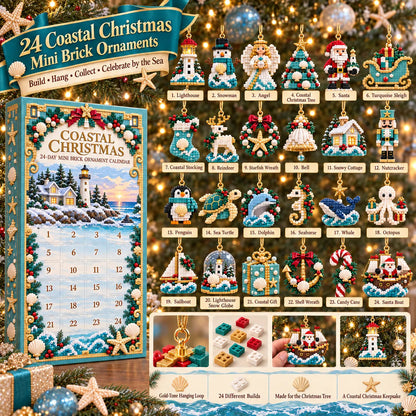 ✨ 🌊 Coastal Christmas 24-day Mini Acrylic Ornament Advent Calendar