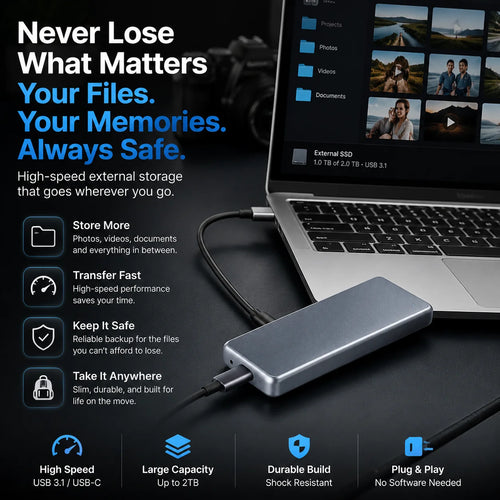 🔥 LAST DAY 49% OFF-Portable External SSD – Protect Your Photos, Videos & Important Files