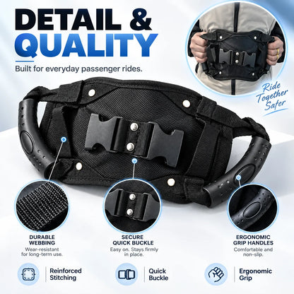 🔥 Ride With Confidence – Dual Grip Passenger Belt For Kids & Rear Riders