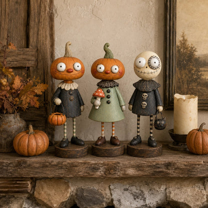 Primitive Pumpkin Friends – Vintage Halloween Figurines Collection