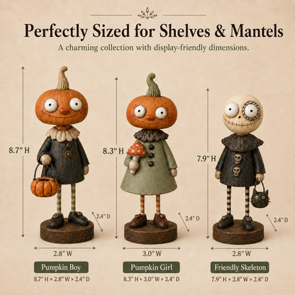 Primitive Pumpkin Friends – Vintage Halloween Figurines Collection