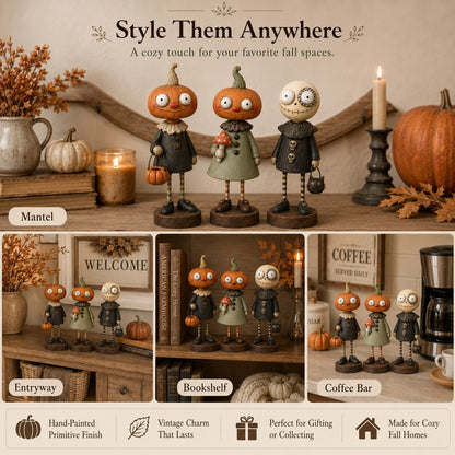 Primitive Pumpkin Friends – Vintage Halloween Figurines Collection