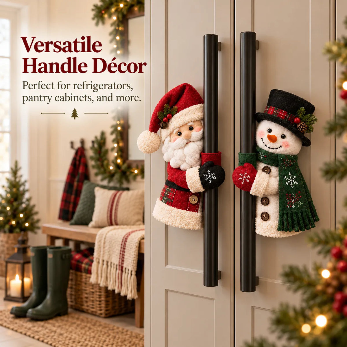 Christmas Santa & Snowman Handle Huggers – Set Of 2