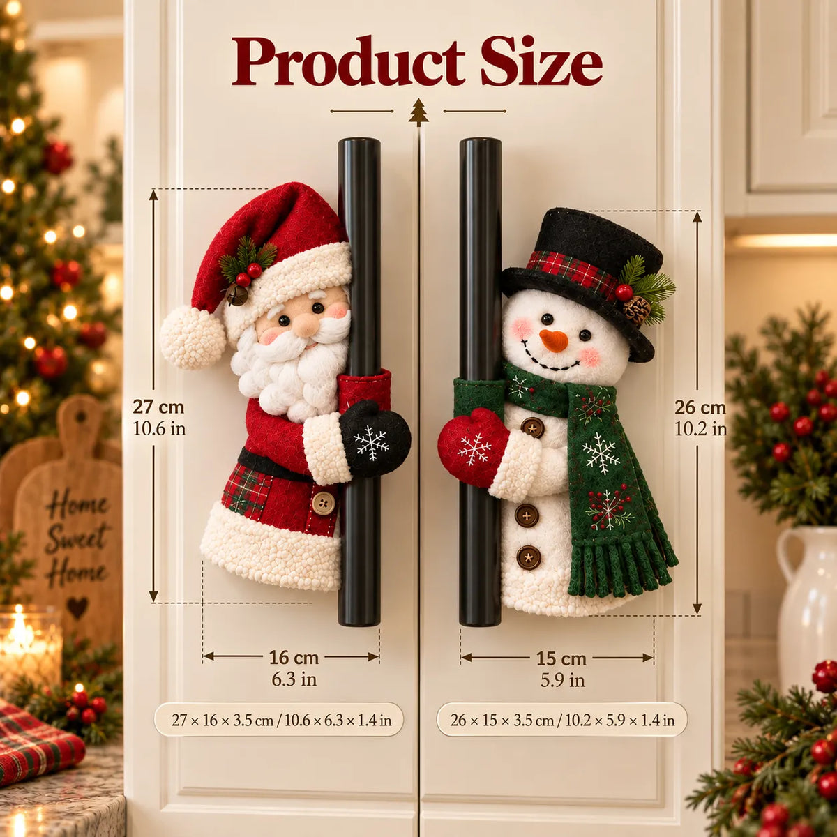 Christmas Santa & Snowman Handle Huggers – Set Of 2