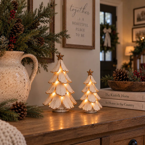Vintage Lighted Christmas Tree Figurine