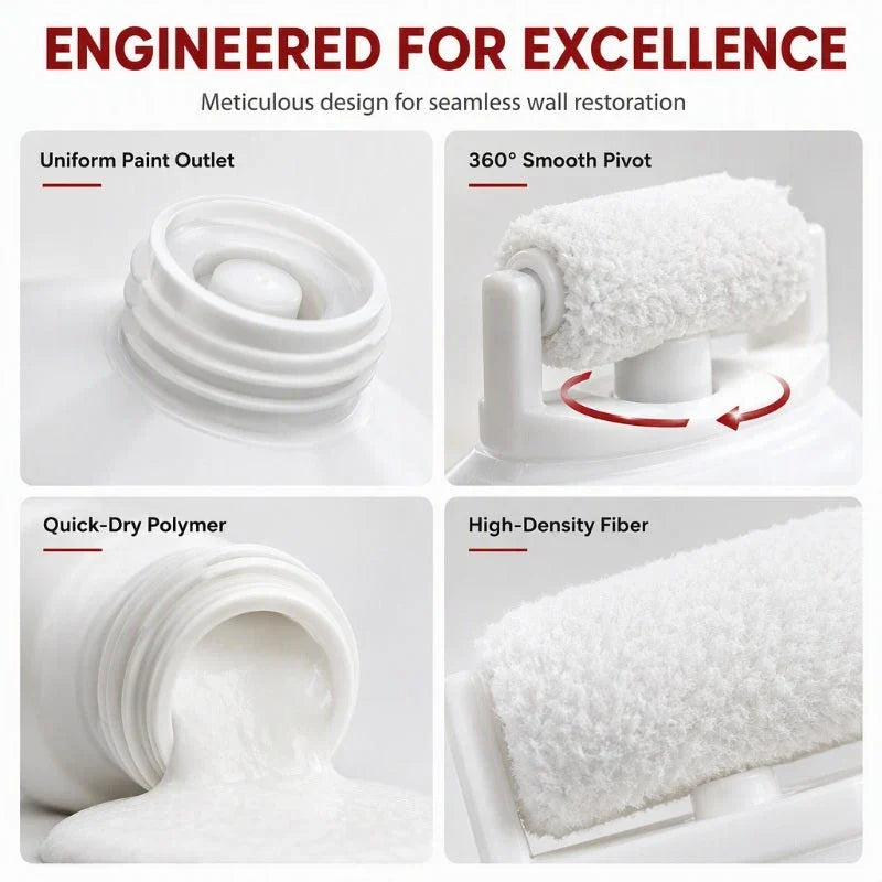 💯🧱🖌️✨Waterproof Wall Repair Paste with Integrated Small Roller Brush