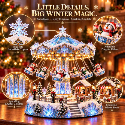 🎄 Kerstaanbieding: 49% korting! 🐧 Pinguïn Winter Swing Carnival – Draaiende kerstdecoratie met lichtjes ❄️✨