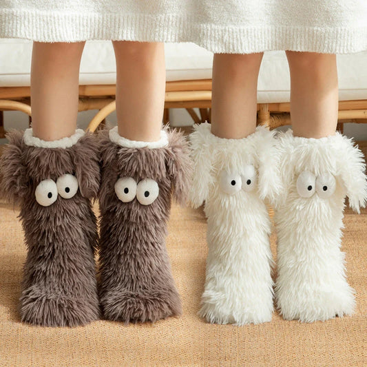 💗last Day Sale 49% Off⚡50k+ Sold💕women's Plush Slippers Socks Floor Socks Winter Home Indoor Thickened Fleece-lined Anti-slip Adult Women's Plush Snow Socks Shoe Covers