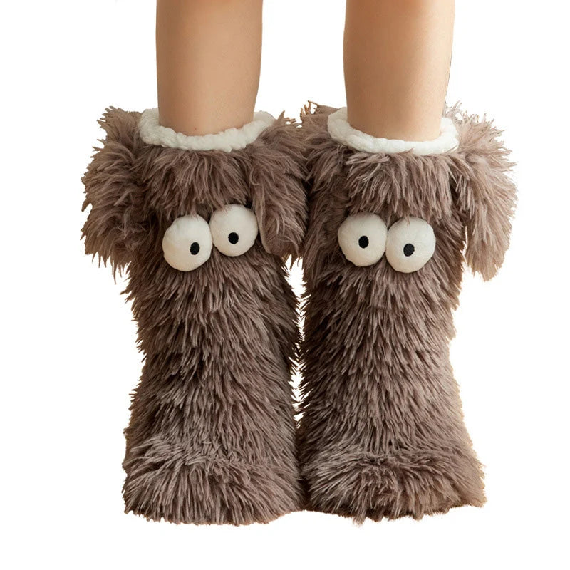 💗last Day Sale 50% Off⚡50k+ Sold💕women's Plush Slippers Socks Floor Socks Winter Home Indoor Thickened Fleece-lined Anti-slip Adult Women's Plush Snow Socks Shoe Covers