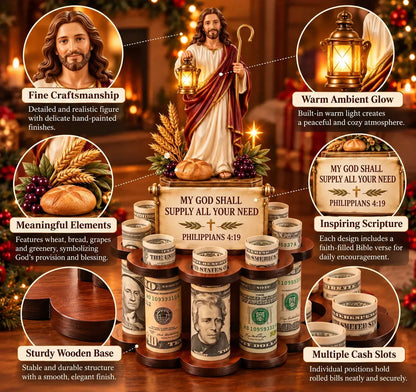 🙏 Bible Verse Savings Challenge Stand – Christian Cash Organizer & Faith-inspired Gift