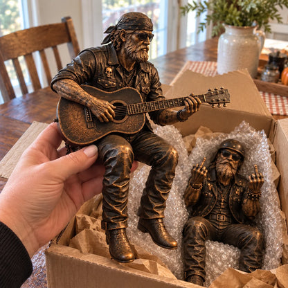 🔥HOT SALE-Old Biker Soul Shelf Sitter Collection – Rustic Motorcycle Rider Figurines For Men