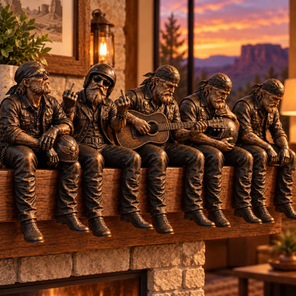 🔥HOT SALE-Old Biker Soul Shelf Sitter Collection – Rustic Motorcycle Rider Figurines For Men