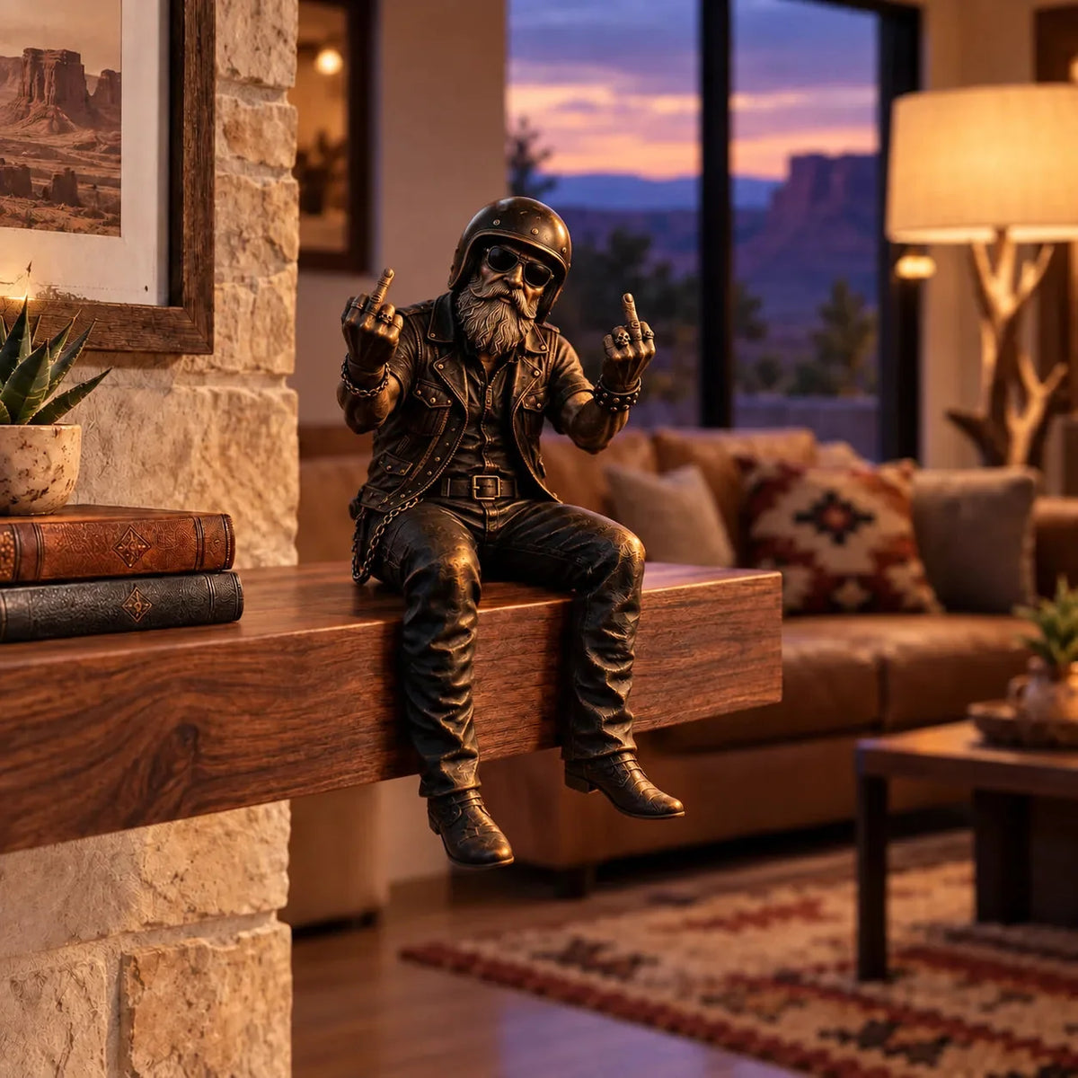 🔥HOT SALE-Old Biker Soul Shelf Sitter Collection – Rustic Motorcycle Rider Figurines For Men