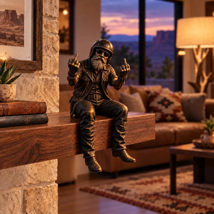 🔥HOT SALE-Old Biker Soul Shelf Sitter Collection – Rustic Motorcycle Rider Figurines For Men