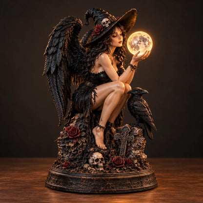 🖤🥀 Till Death Do Us Part – Gothic Witch & Skeleton Lovers Statue