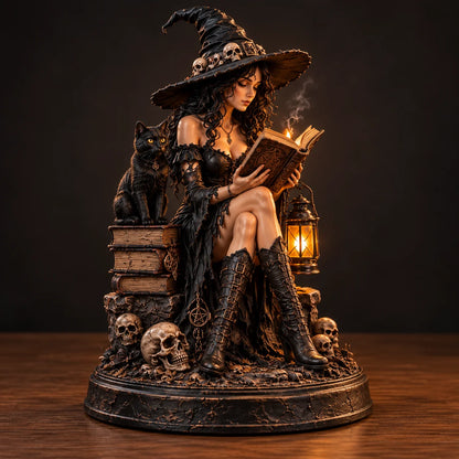 🖤🥀 Till Death Do Us Part – Gothic Witch & Skeleton Lovers Statue