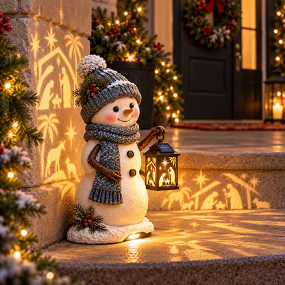 🔥HOT-⛄✨ Snowman Nativity Glow™ – Solar Christmas Step Light with Holy Family Projection 🎄✝️