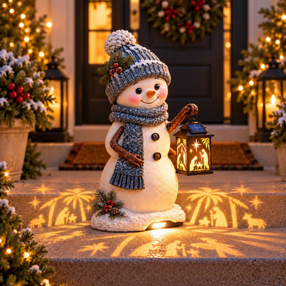 🔥HOT-⛄✨ Snowman Nativity Glow™ – Solar Christmas Step Light with Holy Family Projection 🎄✝️