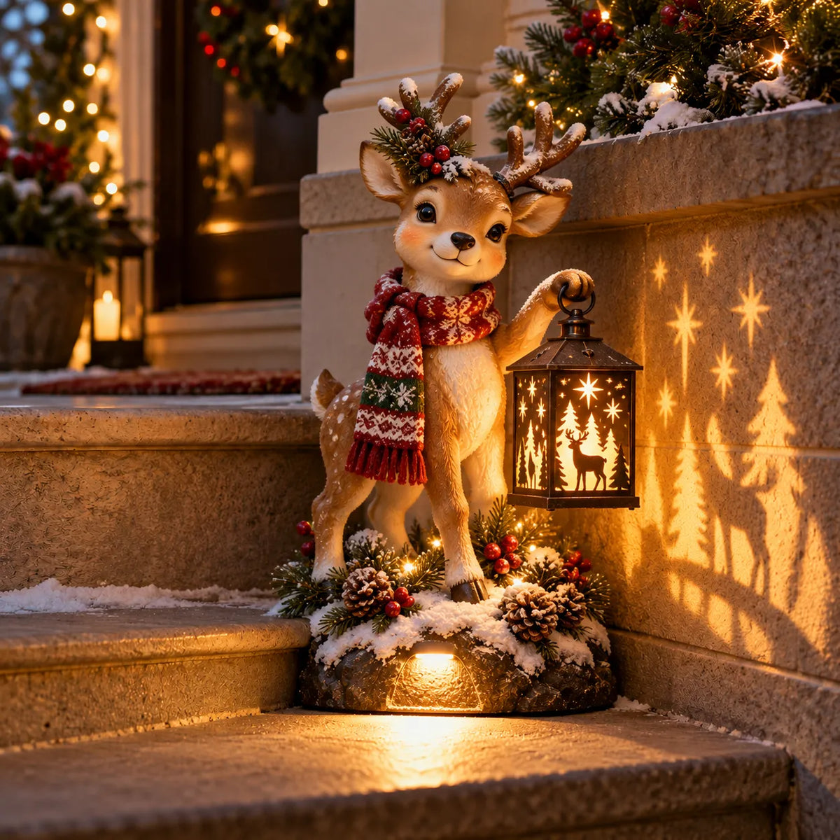 🔥HOT-⛄✨ Snowman Nativity Glow™ – Solar Christmas Step Light with Holy Family Projection 🎄✝️