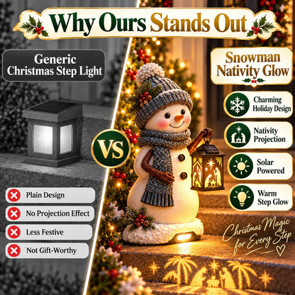 🔥HOT-⛄✨ Snowman Nativity Glow™ – Solar Christmas Step Light with Holy Family Projection 🎄✝️