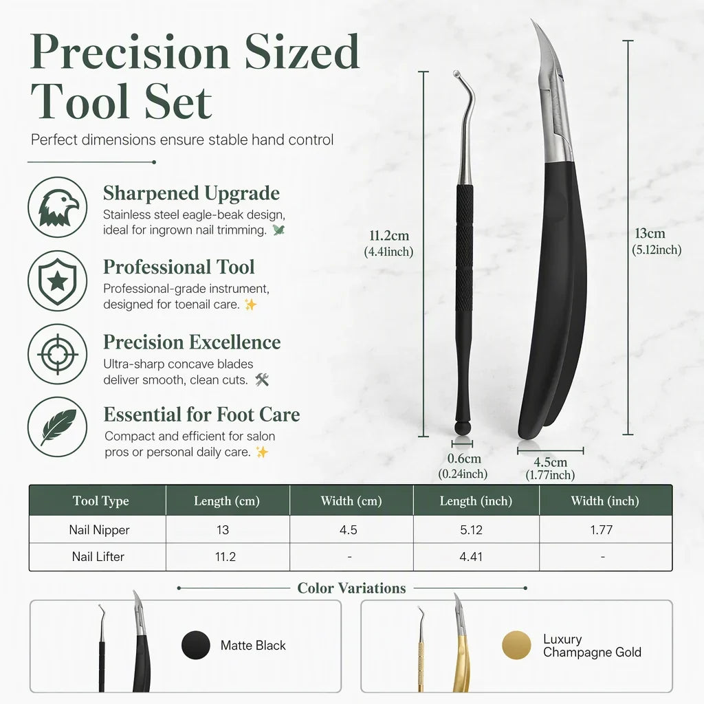 🦶 Limited-time 49% Off! ⚡ Stainless Steel Ingrown Toenail Clipper Set – Precise, Sturdy, Portable ✨