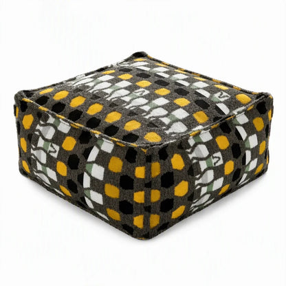 Unstuffed Square Pouf Cover | Storage Ottoman Slipcover for Living Room, Bedroom & Clothes Storage, Washable 45x45x23cm
