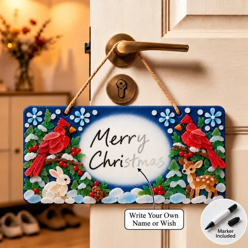 ⏳ Last Day 49% OFF – 🎄 Beginner-Friendly DIY Sea Glass Christmas Hanging Sign Kit | 8 Festive Designs with Handwritten Personalization ✍️