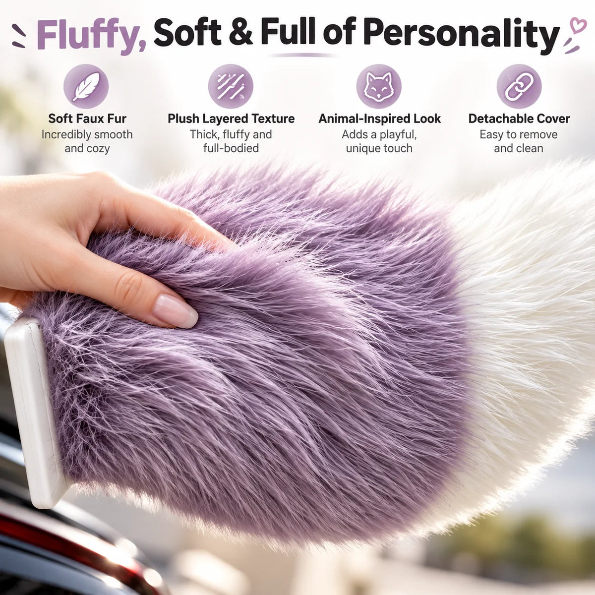 🐾 Remote Control Moving Car Tail – Usb Rechargeable Fluffy Vehicle Decoration