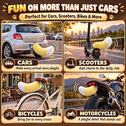 🐾 Remote Control Moving Car Tail – Usb Rechargeable Fluffy Vehicle Decoration