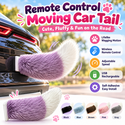 🐾 Remote Control Moving Car Tail – Usb Rechargeable Fluffy Vehicle Decoration