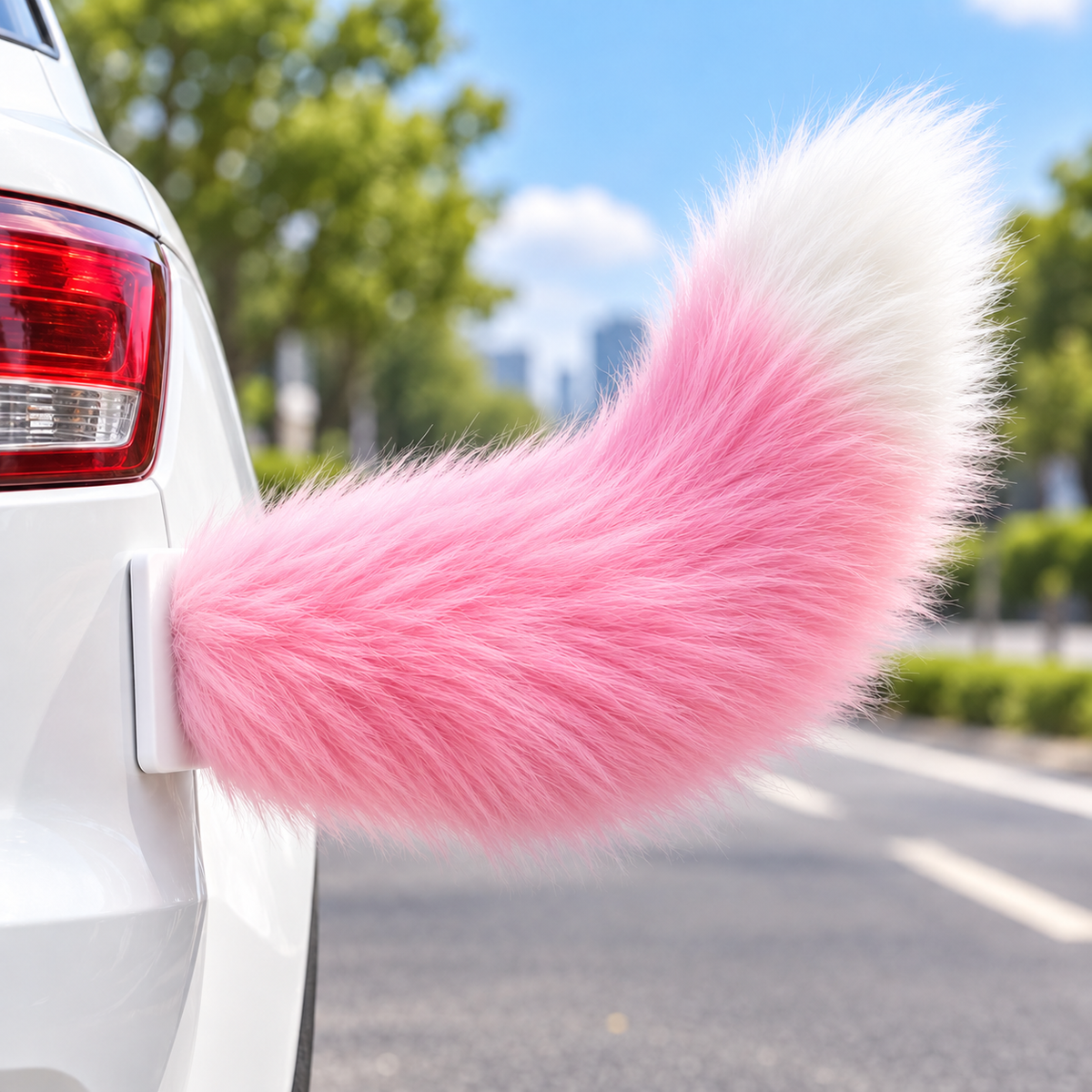 🐾 Remote Control Moving Car Tail – Usb Rechargeable Fluffy Vehicle Decoration