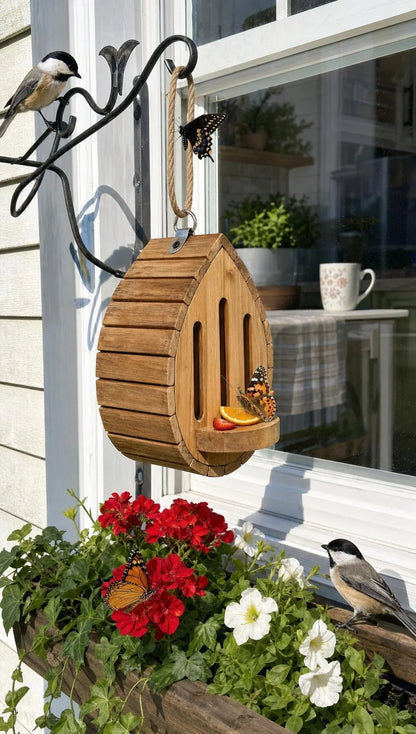 🎉Handmade Garden Butterfly House with Feeder Station🦋
