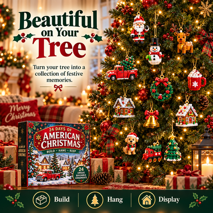24 Days of American Christmas Advent Calendar – 24 Mini Christmas Toy Ornaments