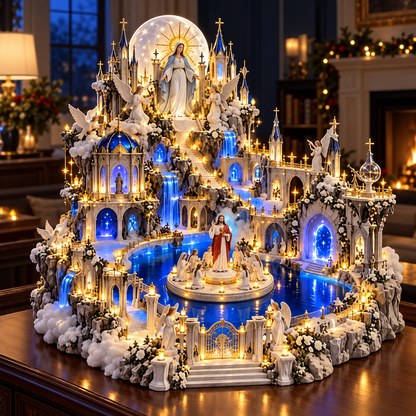 Illuminated Heavenly Castle | Religious Tabletop Décor