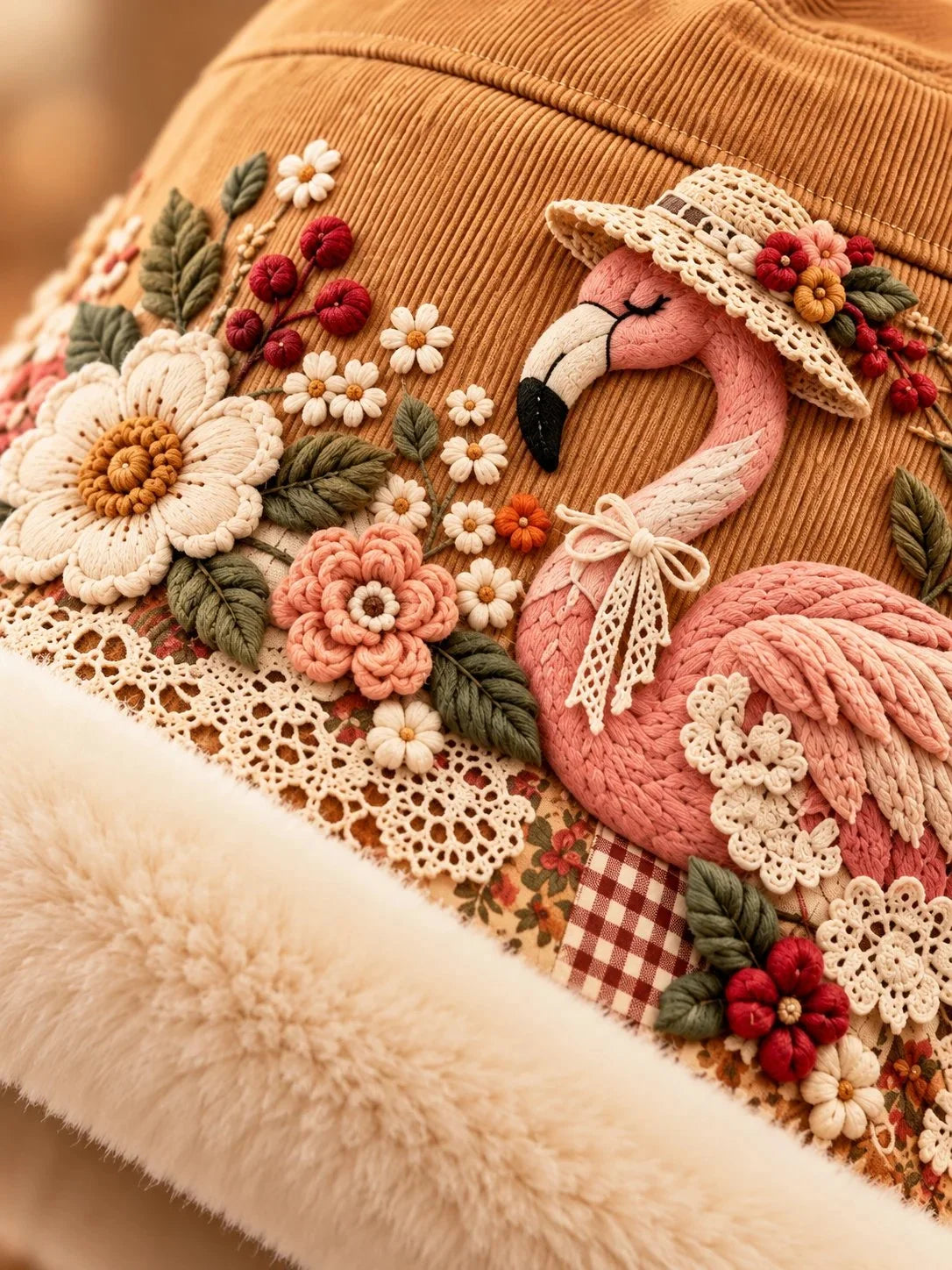🌸 Women’s Cozy Plush-Lined Winter Bucket Hat – Floral & Animal Designs