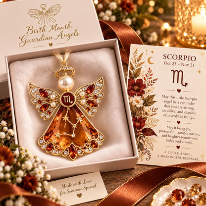 💎👼Christmas Zodiac Birthstone Guardian Angel Card