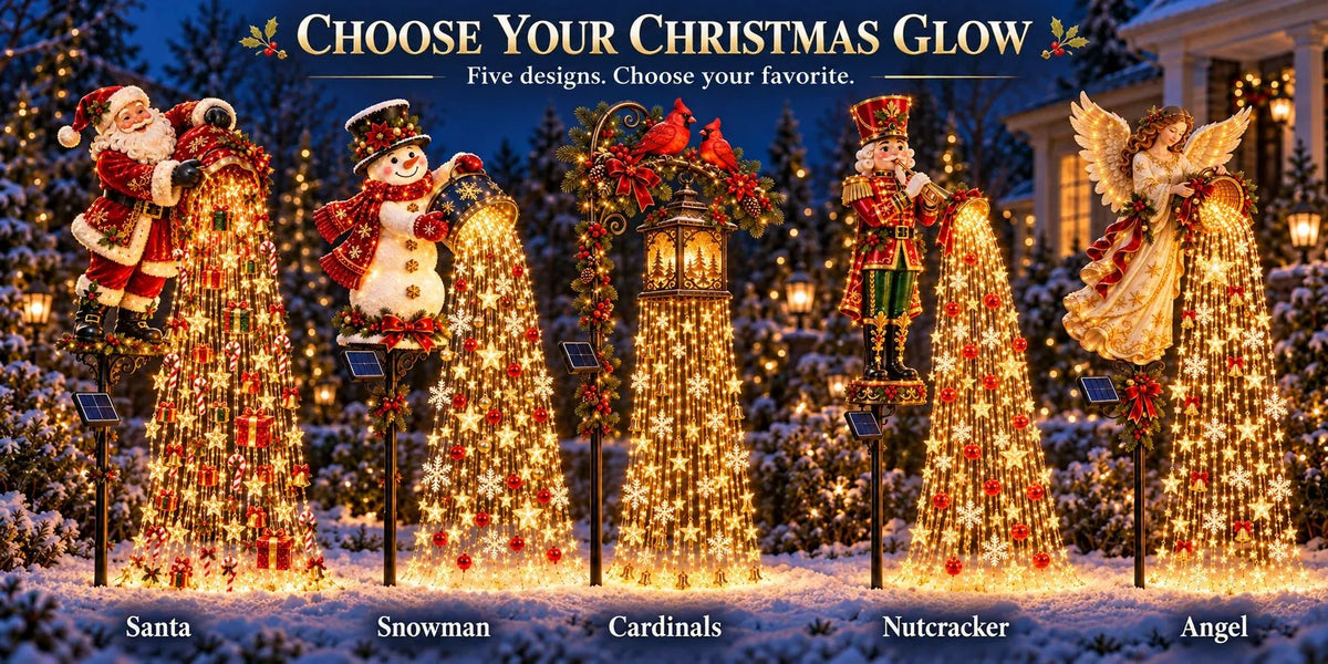 🎄 Festive Star-Light Cascade – Solar-Powered LED Garden Stakes
