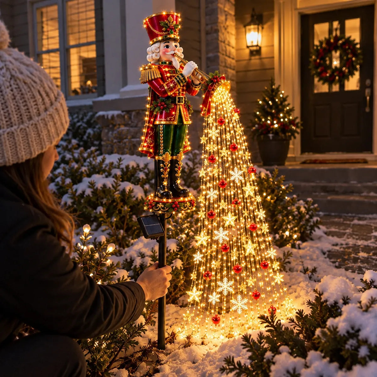 🎄 Festive Star-Light Cascade – Solar-Powered LED Garden Stakes