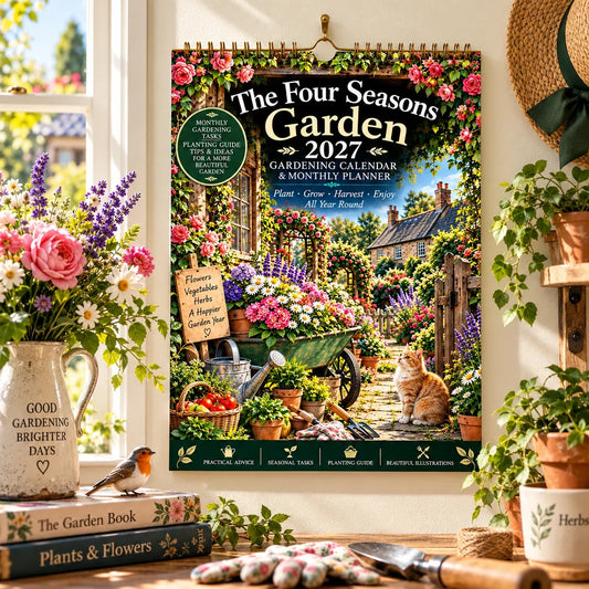 2027 Four Seasons Gardening Calendar & Monthly Planner – A4 Wall Calendar with Planting Guide, Garden Tasks & Plant Labels | DAILYARDPRO™