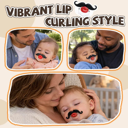 Red Lips and Mustache Baby Pacifier