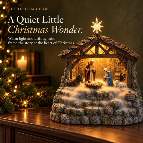 ✨ Bethlehem Glow – Lighted Nativity Mist Diffuser