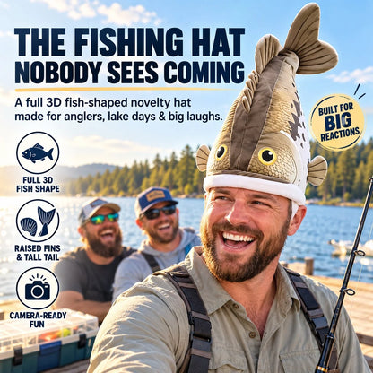 🔥Last day49% OFF🐟 Funny 3D Fish Hat — Funny Fishing Gift for Anglers, Lake Days & Parties