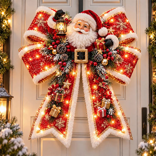 🎀🎄 Christmas Magic Bow Door Hangers – Oversized Light-Up Holiday Bows in 6 Festive Styles🔥
