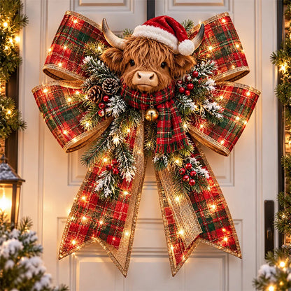 🎀🎄 Christmas Magic Bow Door Hangers – Oversized Light-Up Holiday Bows in 6 Festive Styles🔥